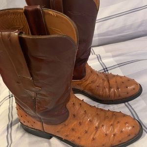 Lucchese full quill ostrich boots